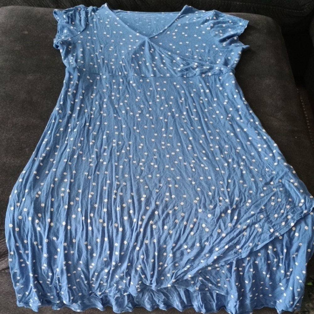 A:Glow Blue Polka Dot Maternity Dress